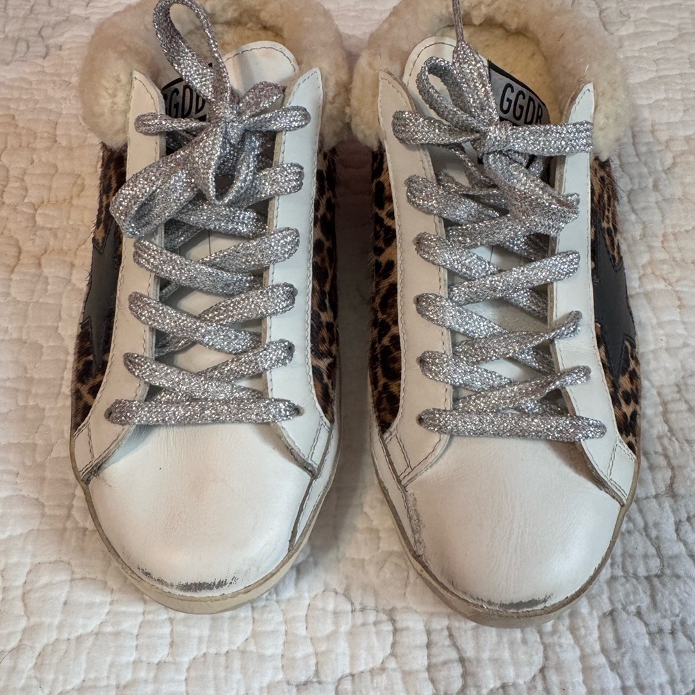 GGDB/SSTAR White and Leopard Print Shoes